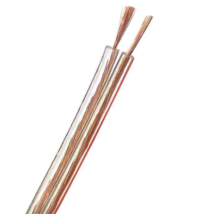 Par PVC Insulated Cable retorta pro sale, II Core Flat Rubrum et Nigrum Cable Sinis optimus officinas, Transparent Red Orator Cable for sale